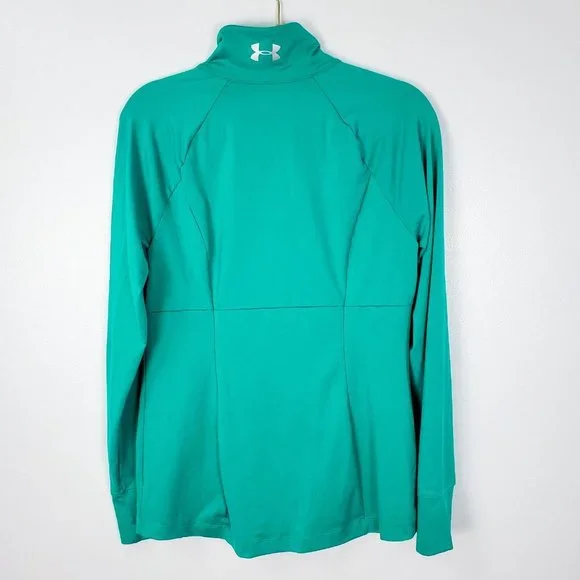 Under Armour Womens Jacket Large Semi Fitted All Season Teal Green Zip Up - Picture 4 of 10